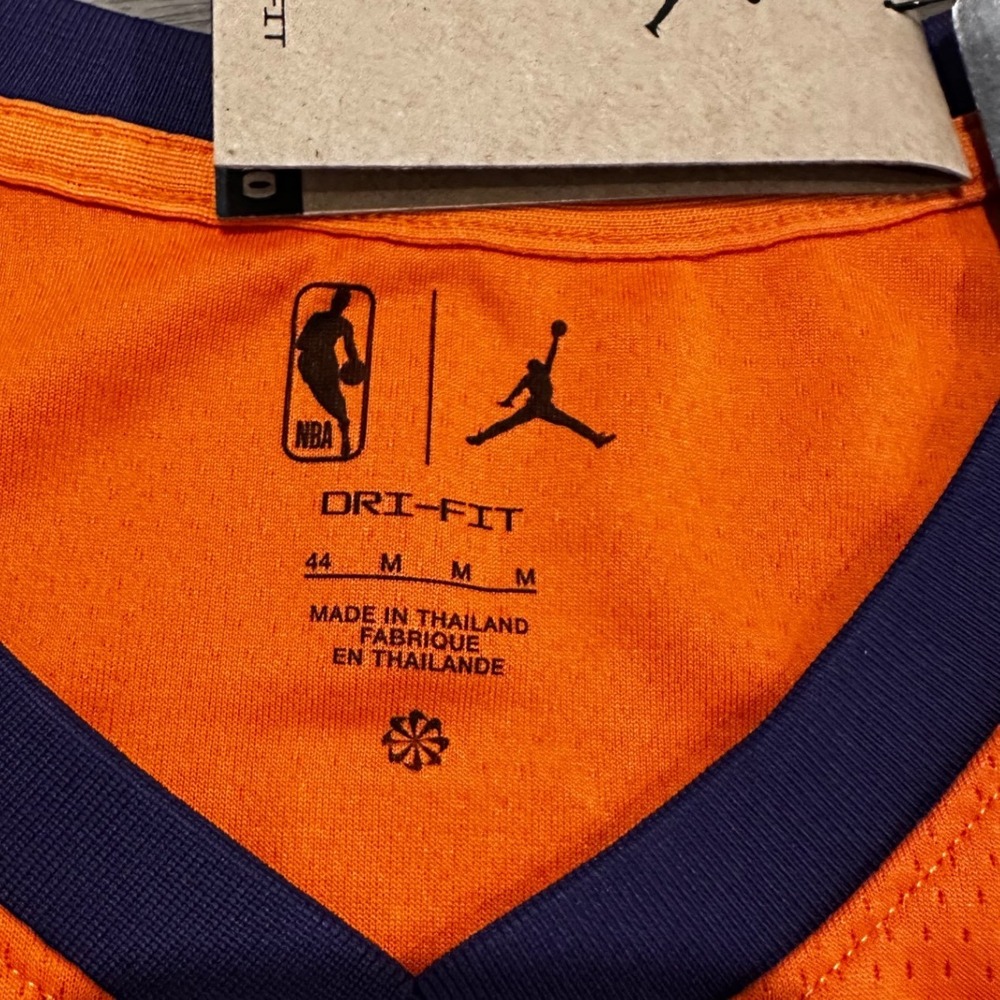 Jordan Phoenix Suns Deandre Ayton #22 Statement Swingman Jersey Orange Med NWT - Picture 3 of 9